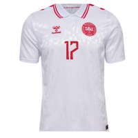 Camiseta Dinamarca Victor Kristiansen #17 Segunda Equipación Replica Eurocopa 2024 mangas cortas
